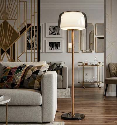 Modern Glass Floor Lamp – Elegant LED Decorative Lighting