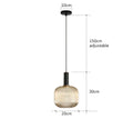 Vintage Glass Pendant Light – Elegant LED Hanging Fixture