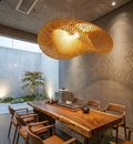 Handmade Bamboo Pendant Light – Nordic LED Hanging Lamp