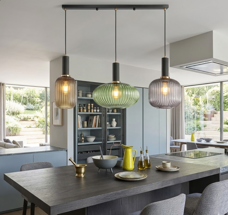 Vintage Glass Pendant Light – Elegant LED Hanging Fixture