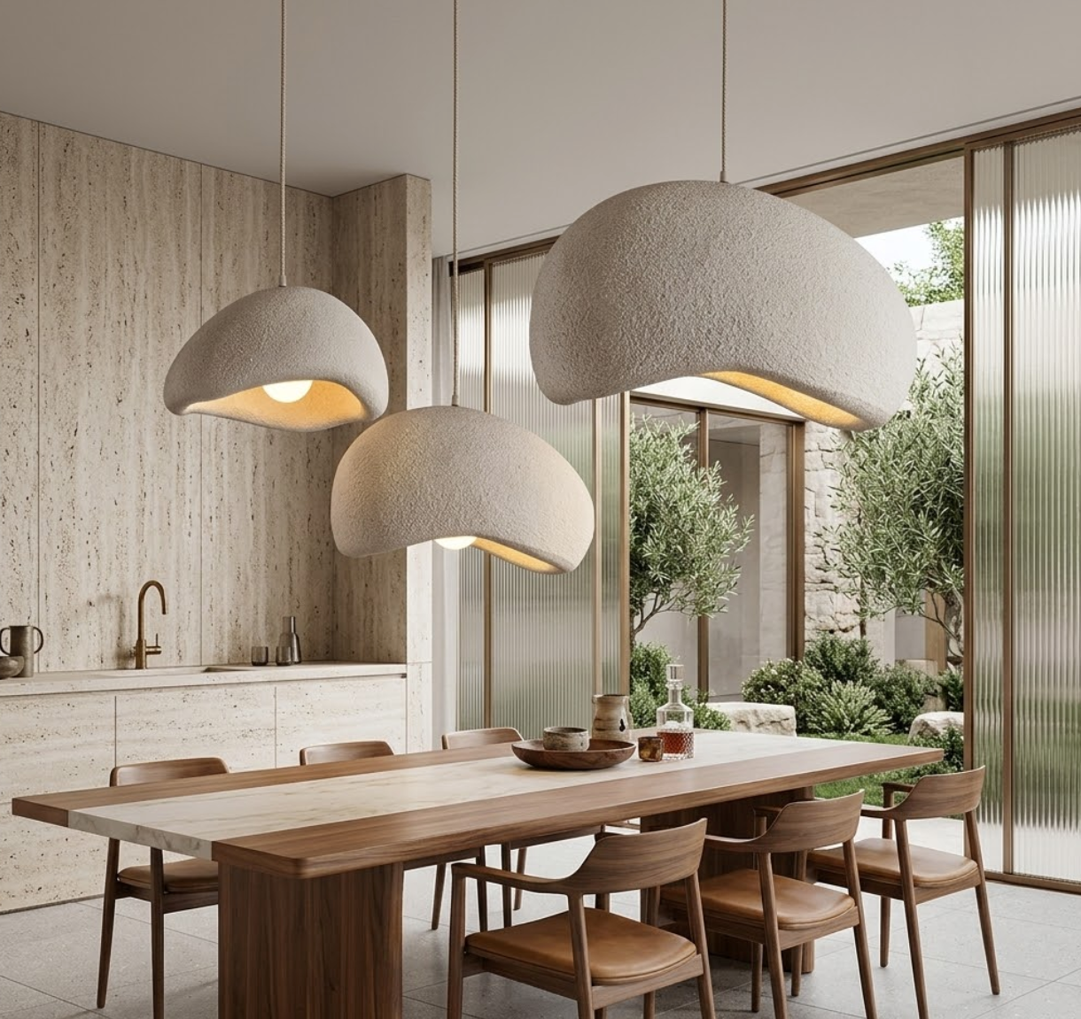Wabi-Sabi Pendant Light – Modern Minimalist LED Hanging Lamp
