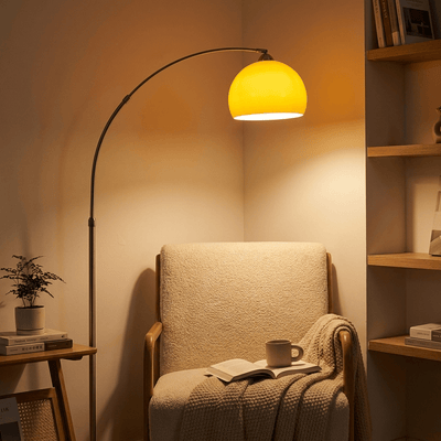 Korean Style Floor Lamp – Modern Chrome LED Lighting - Amastris Tech